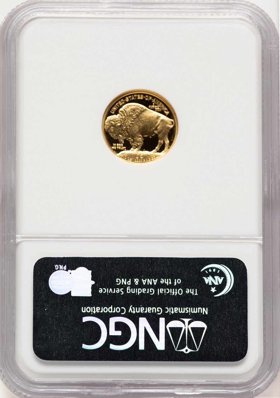 2008-W Proof Gold Buffalo 1/10 oz ER Blue NGC PF70