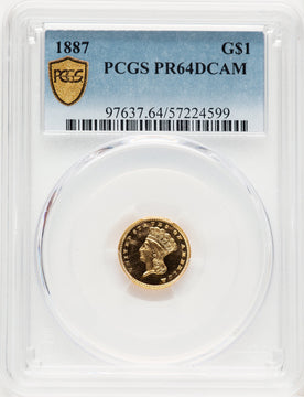 1887 G$1 Proof Gold Dollar PCGS PR64