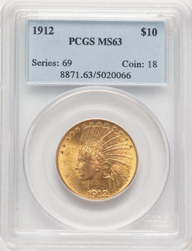 1912 $10 Indian Eagle PCGS MS63 (779130001)