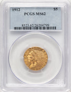 1912 $5 Indian Half Eagle PCGS MS62 (779143029)