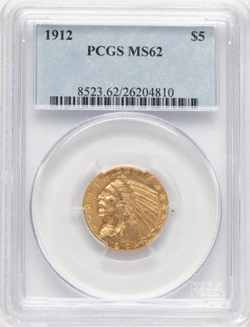 1912 $5 Indian Half Eagle PCGS MS62 (779143031)