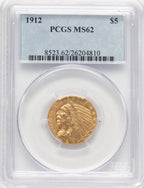 1912 $5 Indian Half Eagle PCGS MS62 (779143031)