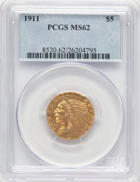 1911 $5 Indian Half Eagle PCGS MS62 (779143032)