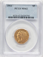 1911 $5 Indian Half Eagle PCGS MS62 (779143032)