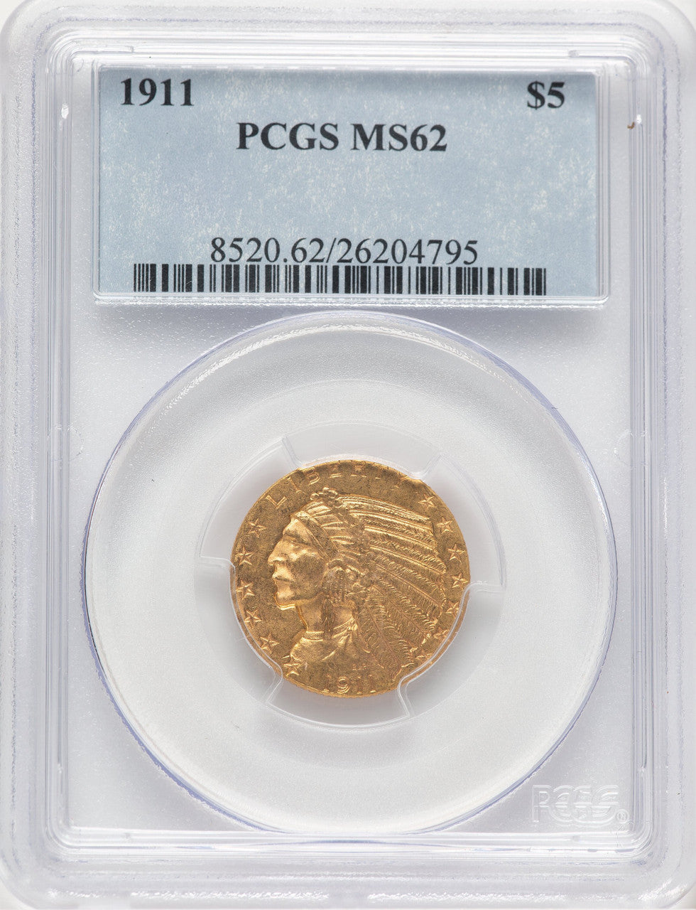 1911 $5 Indian Half Eagle PCGS MS62 (779143032)