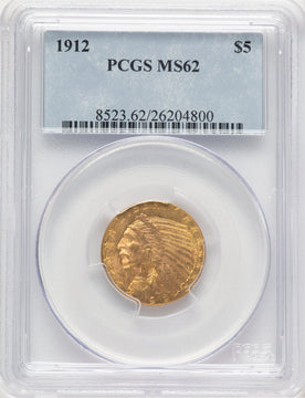 1912 $5 Indian Half Eagle PCGS MS62 (779143033)