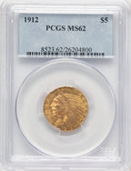 1912 $5 Indian Half Eagle PCGS MS62 (779143033)