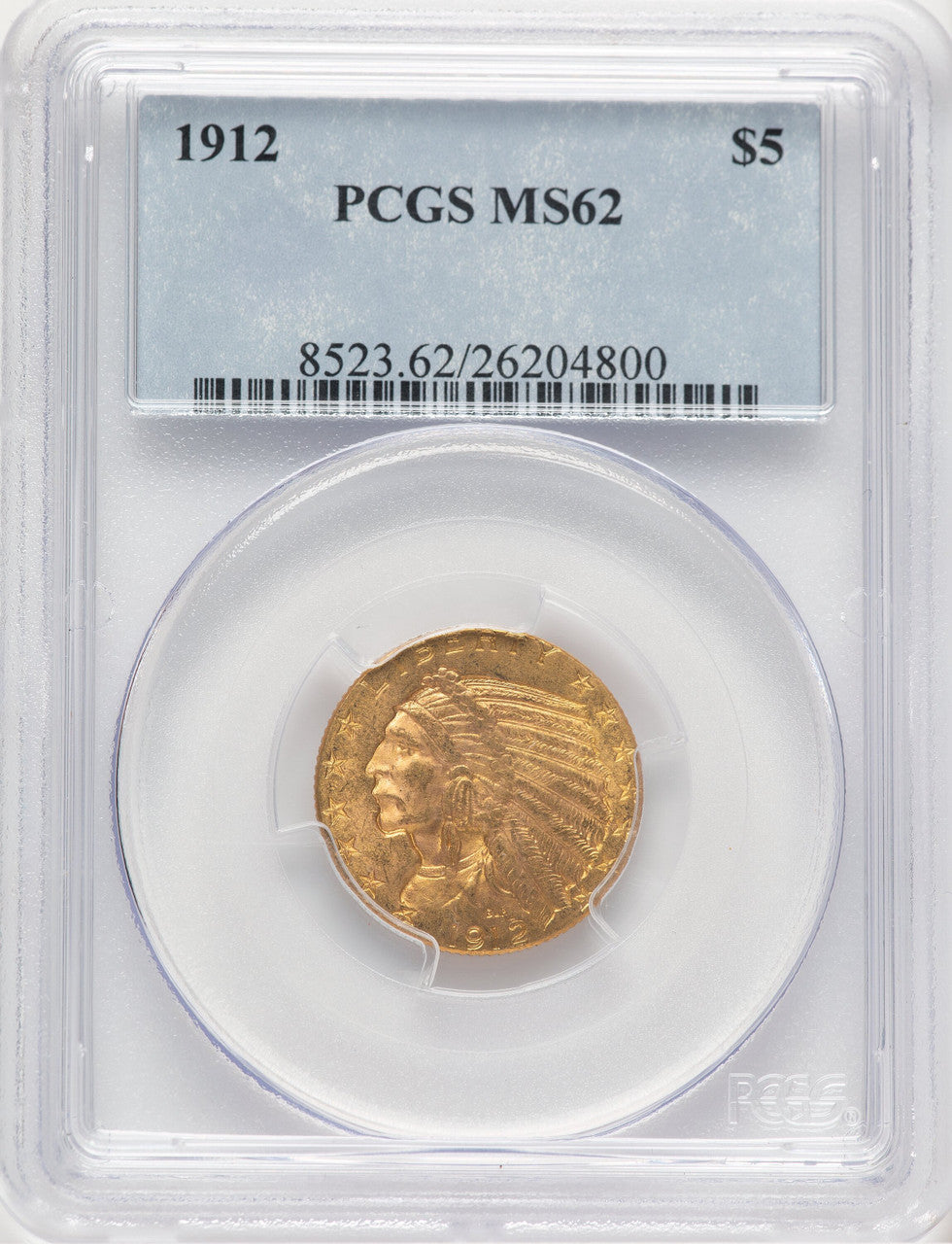 1912 $5 Indian Half Eagle PCGS MS62 (779143033)