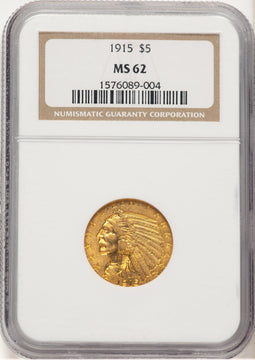 1915 $5 Indian Half Eagle NGC MS62 (779143034)