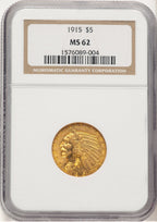 1915 $5 Indian Half Eagle NGC MS62 (779143034)