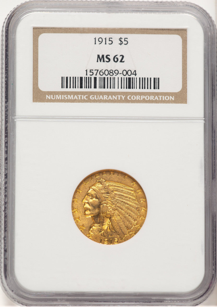 1915 $5 Indian Half Eagle NGC MS62 (779143034)