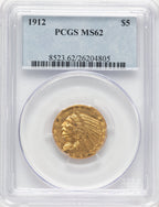 1912 $5 Indian Half Eagle PCGS MS62 (779143035)