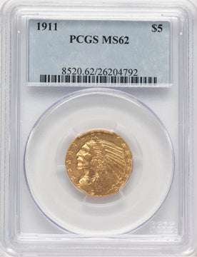 1911 $5 Indian Half Eagle PCGS MS62 (779143036)