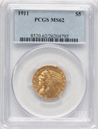 1911 $5 Indian Half Eagle PCGS MS62 (779143036)