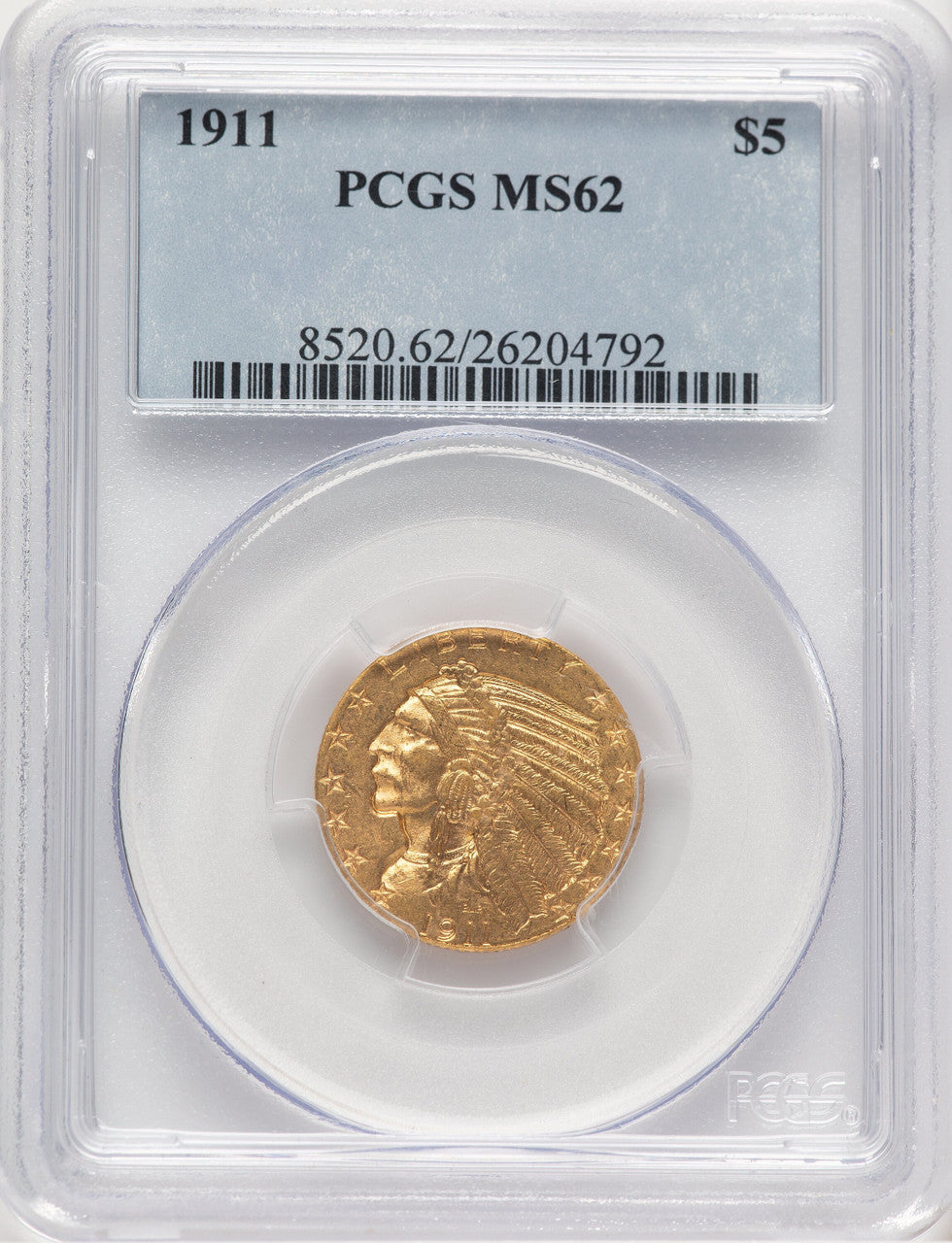 1911 $5 Indian Half Eagle PCGS MS62 (779143036)