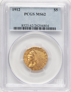 1912 $5 Indian Half Eagle PCGS MS62 (779143037)