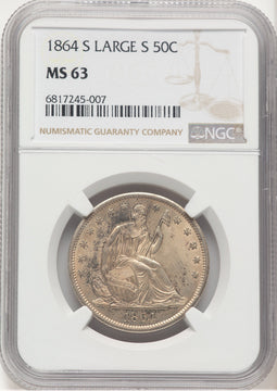1864-S 50C WB-1 Seated Half Dollar NGC MS63
