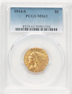1914-S $5 Indian Half Eagle PCGS MS63 (779159003)