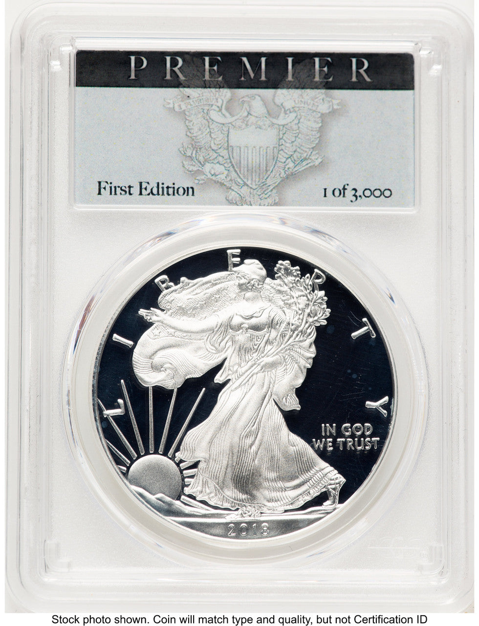 2018-W Proof Silver Eagle 1 oz Premier Label PCGS PR70