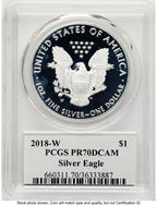 2018-W Proof Silver Eagle 1 oz Premier Label PCGS PR70