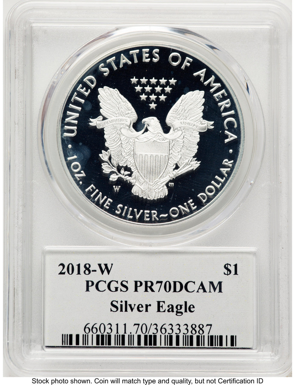 2018-W Proof Silver Eagle 1 oz Premier Label PCGS PR70