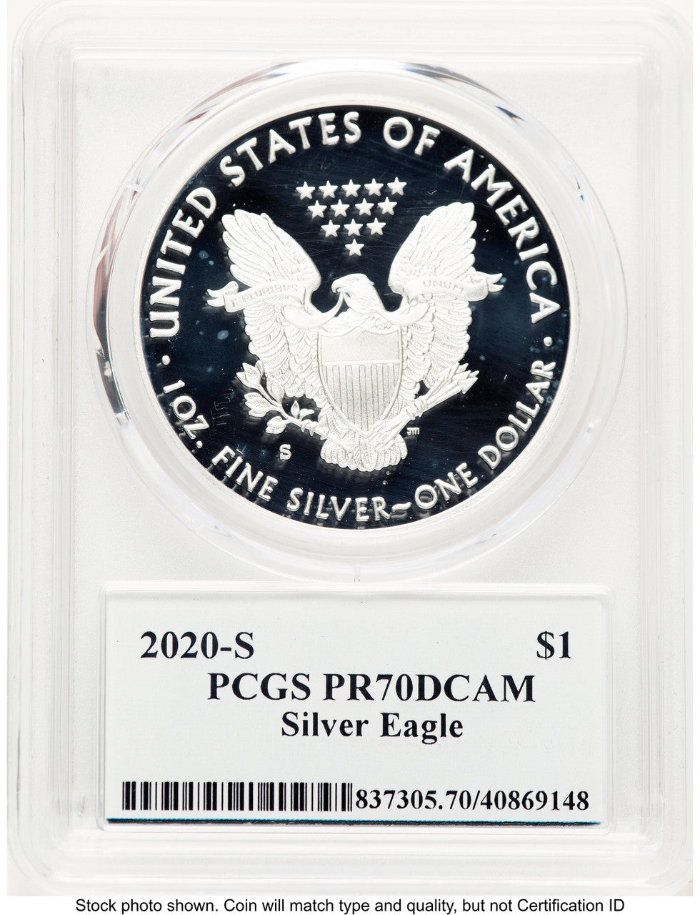 2020-S Proof Silver Eagle 1 oz Premier Label PCGS PR70