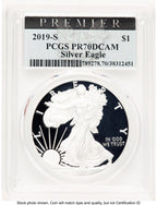 2019-S Proof Silver Eagle 1 oz Premier Label PCGS PR70