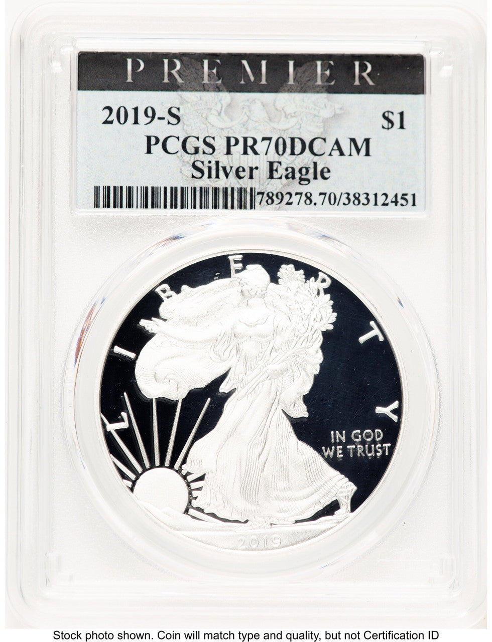 2019-S Proof Silver Eagle 1 oz Premier Label PCGS PR70