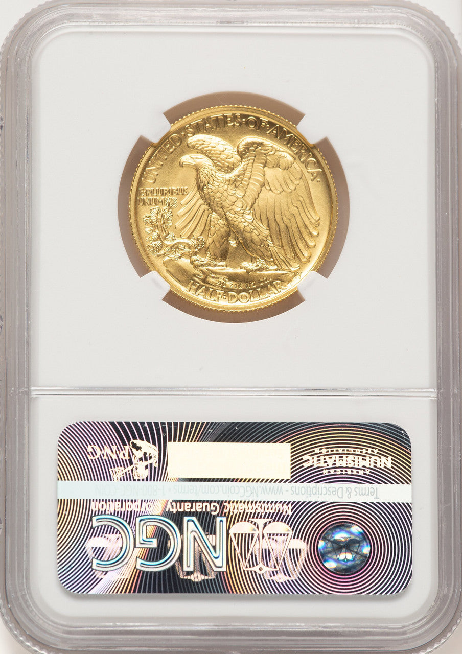 2016-W 50C Walking Liberty 100th Anniversary Gold Centennial ER Elizabeth Jones NGC MS70