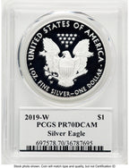 2019-W Proof Silver Eagle 1 oz Premier Label PCGS PR70