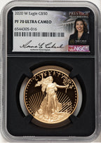 2020-W Proof Gold Eagle 1 oz Anna Cabral Prestige Treasurer Series NGC PF70