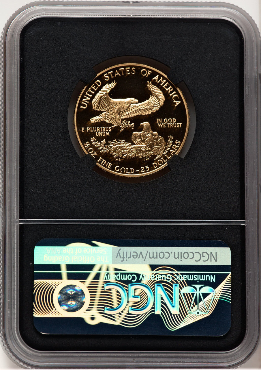 1992-P Proof Gold Eagle 1/2 oz Anna Cabral Prestige Treasurer Series NGC PF70