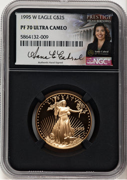 1995-W Proof Gold Eagle 1/2 oz Anna Cabral Prestige Treasurer Series NGC PF70