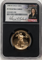 1998-W Proof Gold Eagle 1/2 oz Anna Cabral Prestige Treasurer Series NGC PF70