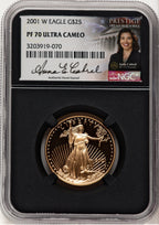 2001-W Proof Gold Eagle 1/2 oz Anna Cabral Prestige Treasurer Series NGC PF70