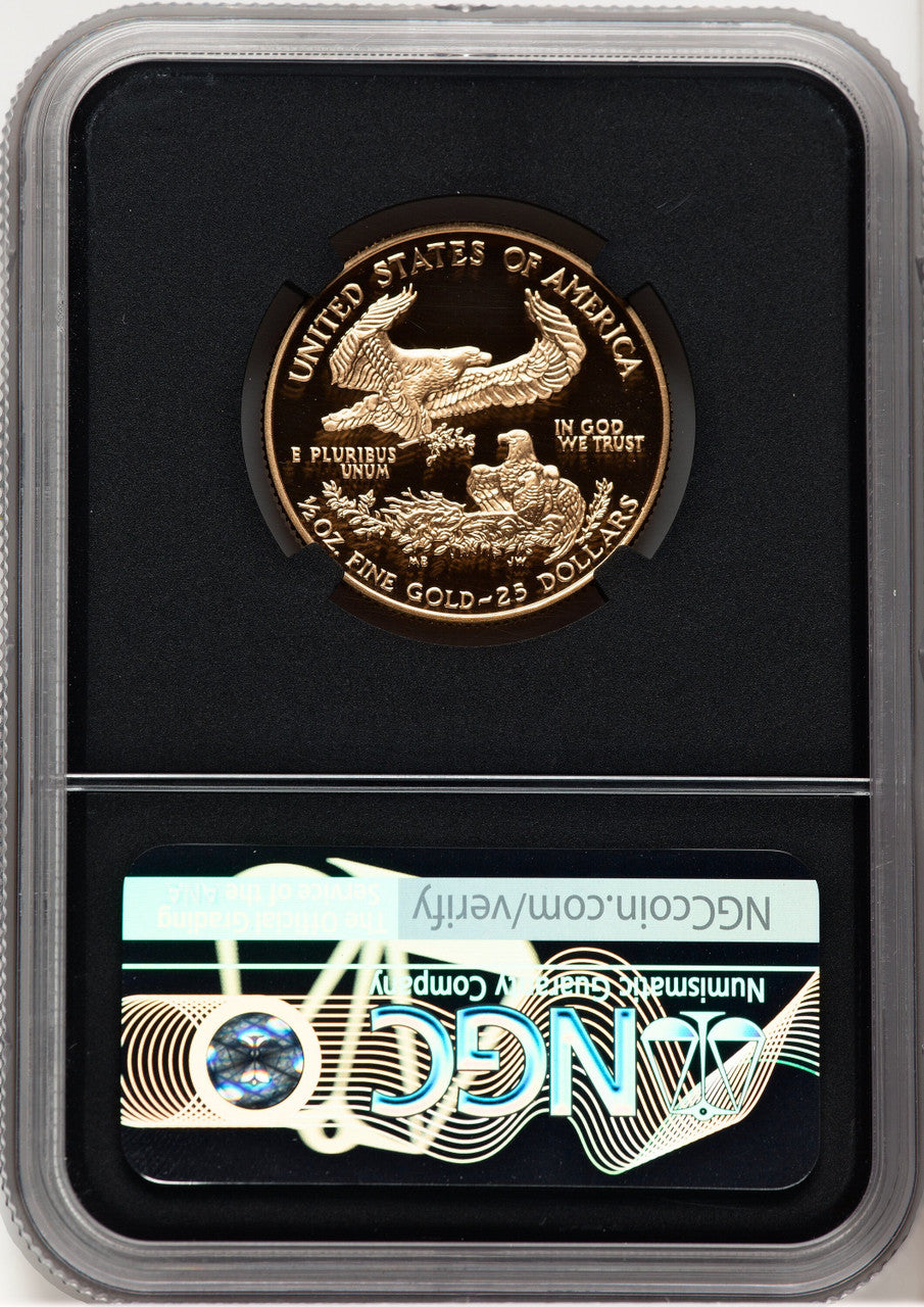 2001-W Proof Gold Eagle 1/2 oz Anna Cabral Prestige Treasurer Series NGC PF70