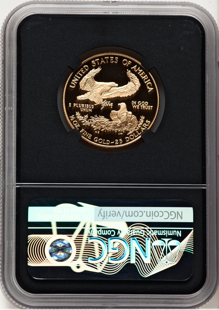 2002-W Proof Gold Eagle 1/2 oz Anna Cabral Prestige Treasurer Series NGC PF70