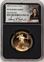 2007-W Proof Gold Eagle 1/2 oz Anna Cabral Prestige Treasurer Series NGC PF70
