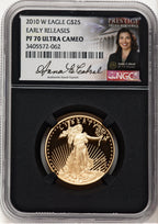 2010-W Proof Gold Eagle 1/2 oz ER Anna Cabral Prestige Treasurer Series NGC PF70