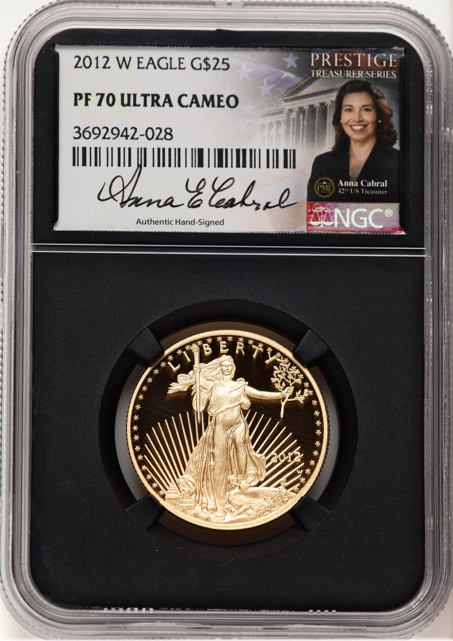 2012-W Proof Gold Eagle 1/2 oz Anna Cabral Prestige Treasurer Series NGC PF70