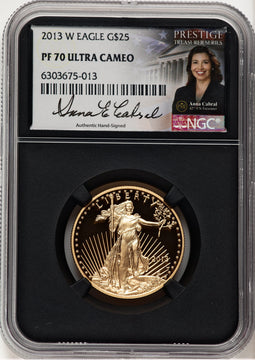 2013-W Proof Gold Eagle 1/2 oz Anna Cabral Prestige Treasurer Series NGC PF70
