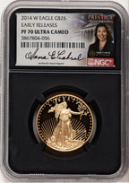 2014-W Proof Gold Eagle 1/2 oz ER Anna Cabral Prestige Treasurer Series NGC PF70