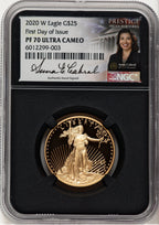 2020-W Proof Gold Eagle 1/2 oz FDI Anna Cabral Prestige Treasurer Series NGC PF70