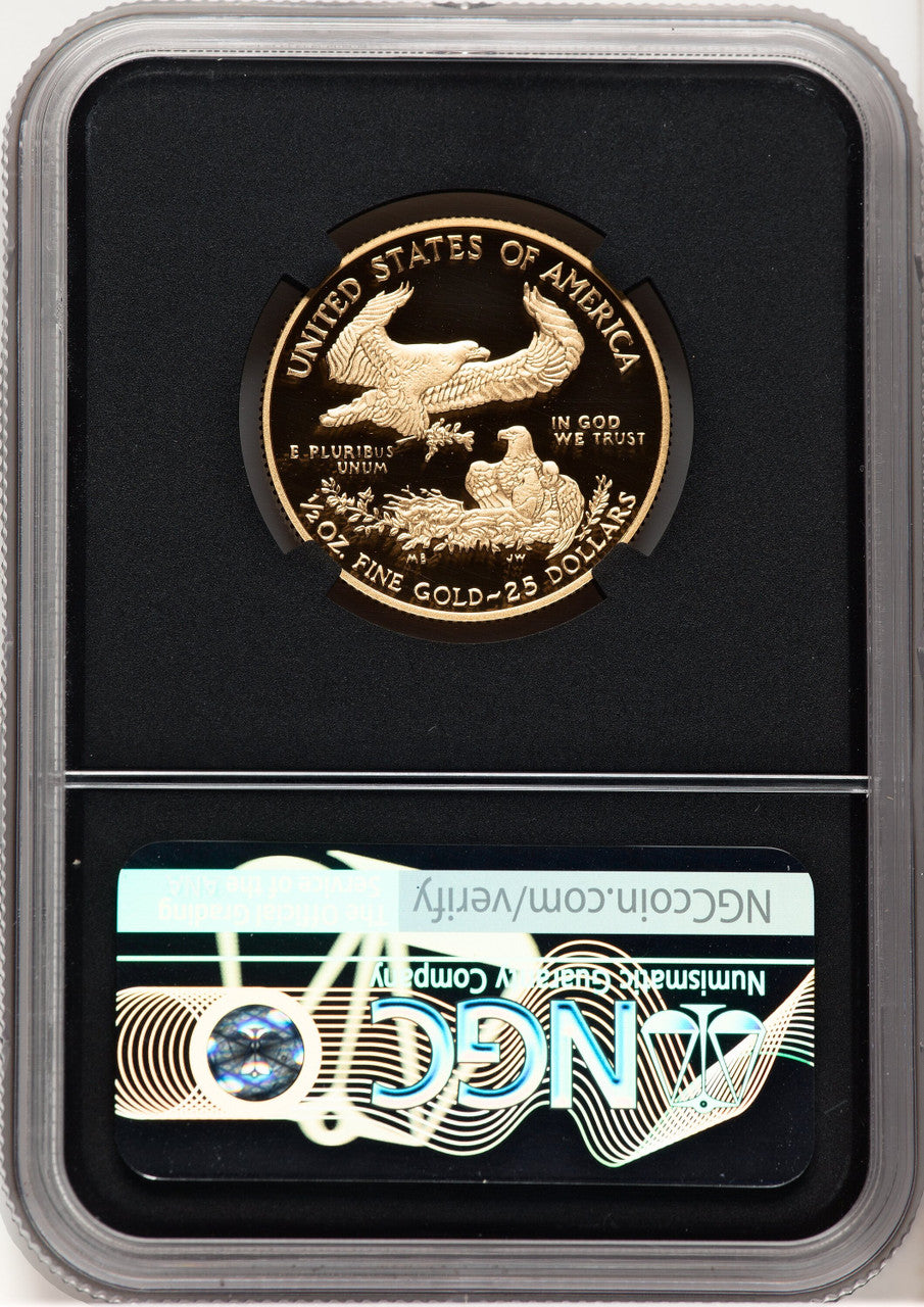 2020-W Proof Gold Eagle 1/2 oz FDI Anna Cabral Prestige Treasurer Series NGC PF70