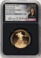 2020-W Proof Gold Eagle 1/2 oz ER Anna Cabral Prestige Treasurer Series NGC PF70