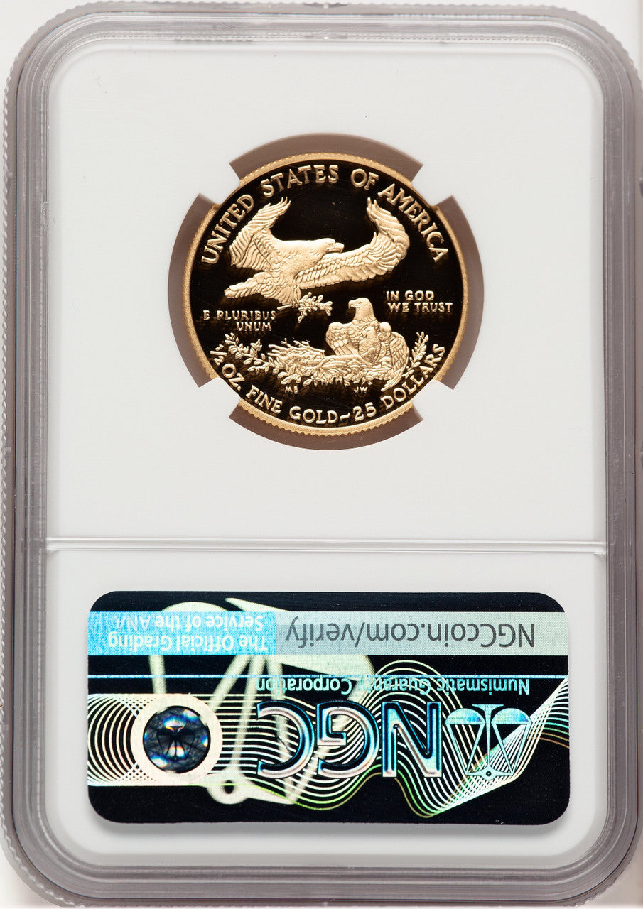 2021-W Type 1 Proof Gold Eagle 1/2 oz ER Mike Castle NGC PF70