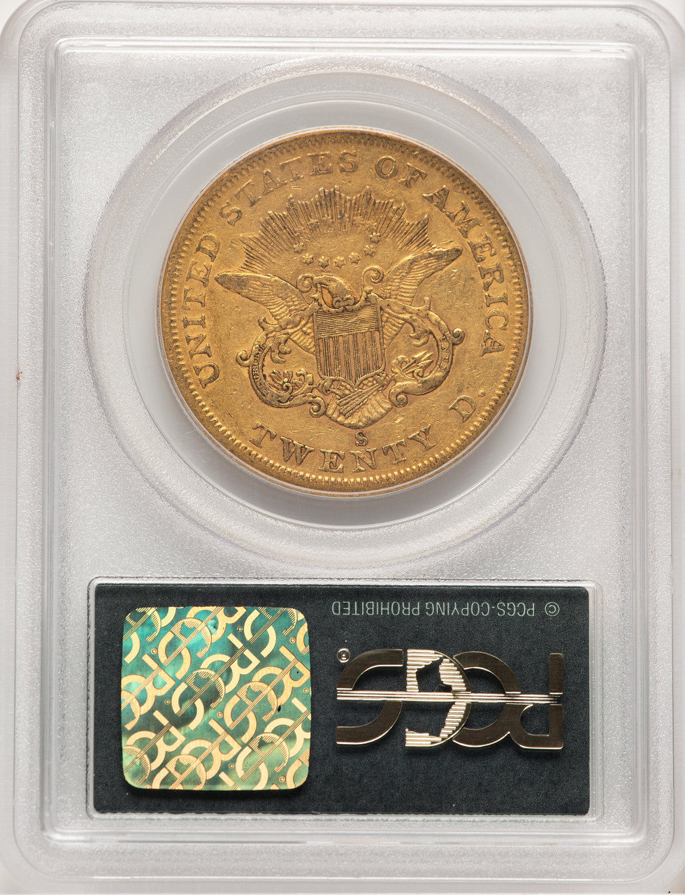 1855-S $20 CAC Liberty Double Eagle PCGS XF40