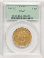 1847-O $10 Liberty Eagle PCGS XF40