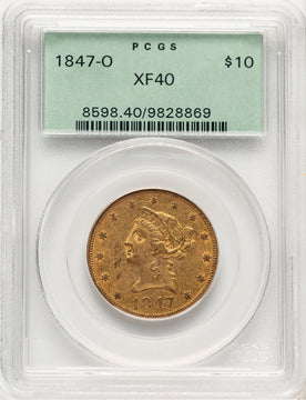 1847-O $10 Liberty Eagle PCGS XF40 (779247016)