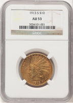 1913-S $10 Indian Eagle NGC AU53 (779247059)